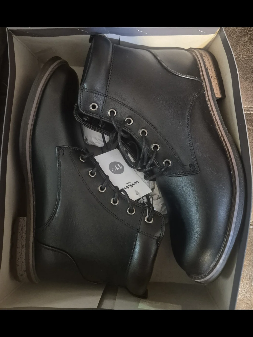 Goodfellow & Co Men's  Black Dress Lace-Up Boots